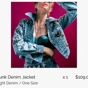 Punk denim cropped jacket